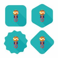 baby rattle flat icon with long shadow EPS 10 N83