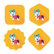 baby Rattle flat icon with long shadow eps10 N135