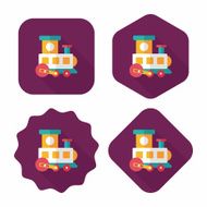 Train toy flat icon with long shadow EPS 10 N43