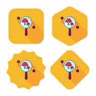 baby Rattle flat icon with long shadow eps10 N138