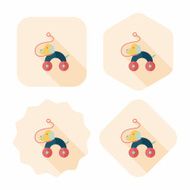 toy dog flat icon with long shadow eps 10 N30