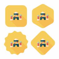 brick house flat icon with long shadow N55