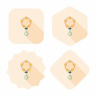 baby Rattle flat icon with long shadow eps10 N139
