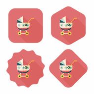 baby rattle flat icon with long shadow EPS 10 N84