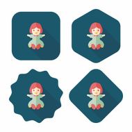 girl doll toy flat icon with long shadow eps 10 N54