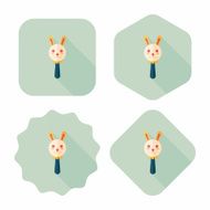 baby Rattle flat icon with long shadow eps10 N143