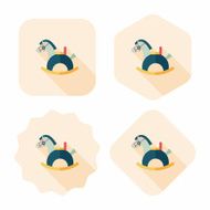 horse toy flat icon with long shadow eps10 N31