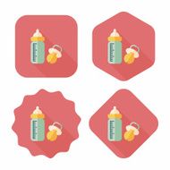 Baby bottle flat icon with long shadow EPS 10 N45