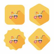 Child bike flat icon with long shadow eps10 N14