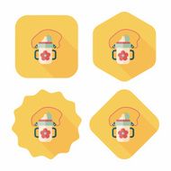 kid water bottle flat icon with long shadow EPS 10 N28