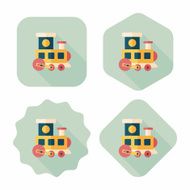 Train toy flat icon with long shadow EPS 10 N44