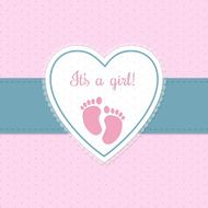 Baby shower invitation design with footprints