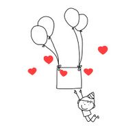hand drawing abstract cartoon party