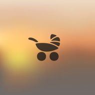 baby buggy icon on blurred background