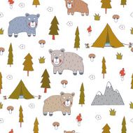 Seamless pattern with bears N2