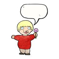 cartoon fat child with speech bubble N11
