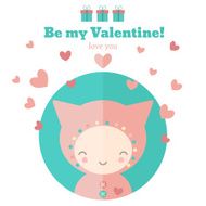 Card with cute child for Valentines day N3