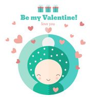 Card with cute child for Valentines day N4