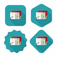 crayons flat icon with long shadow eps10 N24