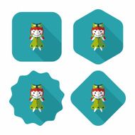 girl doll toy flat icon with long shadow eps 10 N55