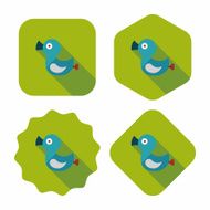 Duck toy flat icon with long shadow eps 10 N34