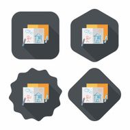 crayons flat icon with long shadow eps10 N25
