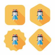 girl doll toy flat icon with long shadow eps 10 N56