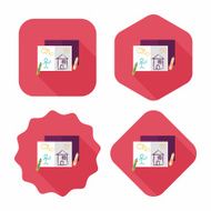 crayons flat icon with long shadow eps10 N26