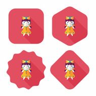 girl doll toy flat icon with long shadow eps 10 N57