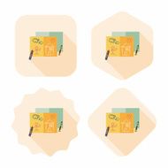 crayons flat icon with long shadow eps10 N27