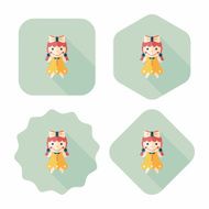 girl doll toy flat icon with long shadow eps 10 N58
