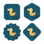 Duck toy flat icon with long shadow eps 10 N36