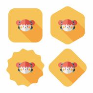 Chinese New Year girl flat icon with long shadow eps10 N73