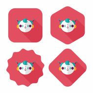 Chinese New Year boy flat icon with long shadow eps10 N41