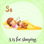 Letter S for sleeping