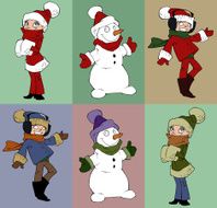 Set of christmas characters