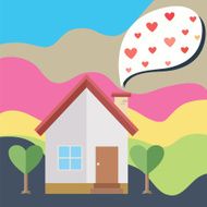 House and balloon heart