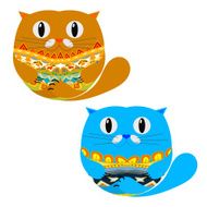 Two Cute Cat Vector illustration