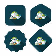 Parents and child shopping flat icon with long shadow eps10 N14