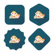 Parents and child shopping flat icon with long shadow eps10 N17