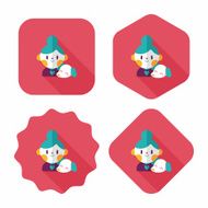 Pet dog and girl friendship flat icon eps10 N3