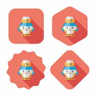Pet fish and girl friendship flat icon eps10 N3