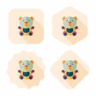 teddy bear flat icon with long shadow eps 10 N7