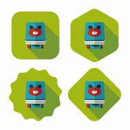 crayons drawing and book flat icon with long shadow eps10 N14
