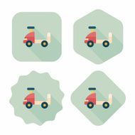 toy car flat icon with long shadow eps10 N43