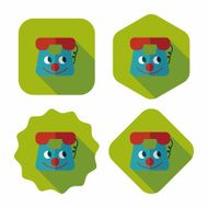 toy phone flat icon with long shadow eps10 N23