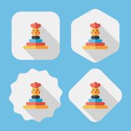 Pyramid toy flat icon with long shadow eps10 N72