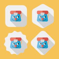 toy phone flat icon with long shadow eps10 N24