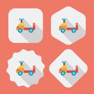 toy car flat icon with long shadow eps10 N44
