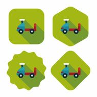 toy car flat icon with long shadow eps10 N45
